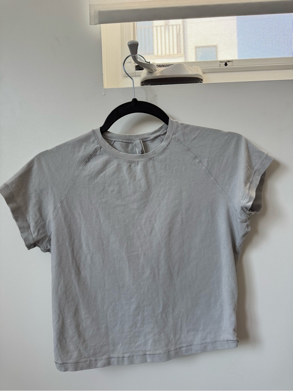 SKIMS Short Sleeve Tee in Light Gray